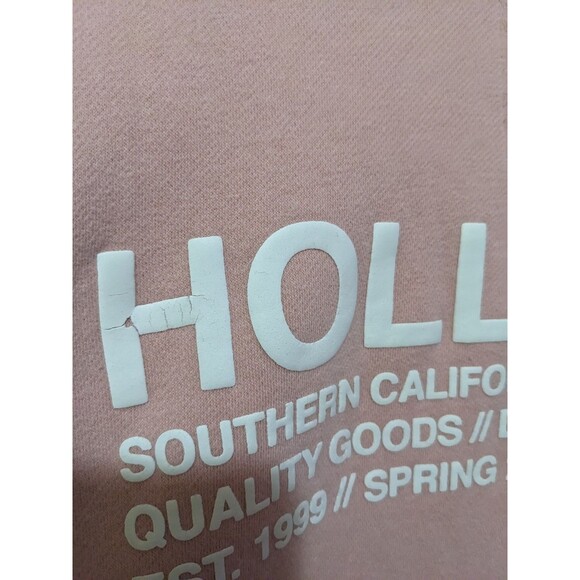 Hollister Women's Light Pink Pullover Hoodie Sweater South Cali Graphic Size L - Picture 8 of 9